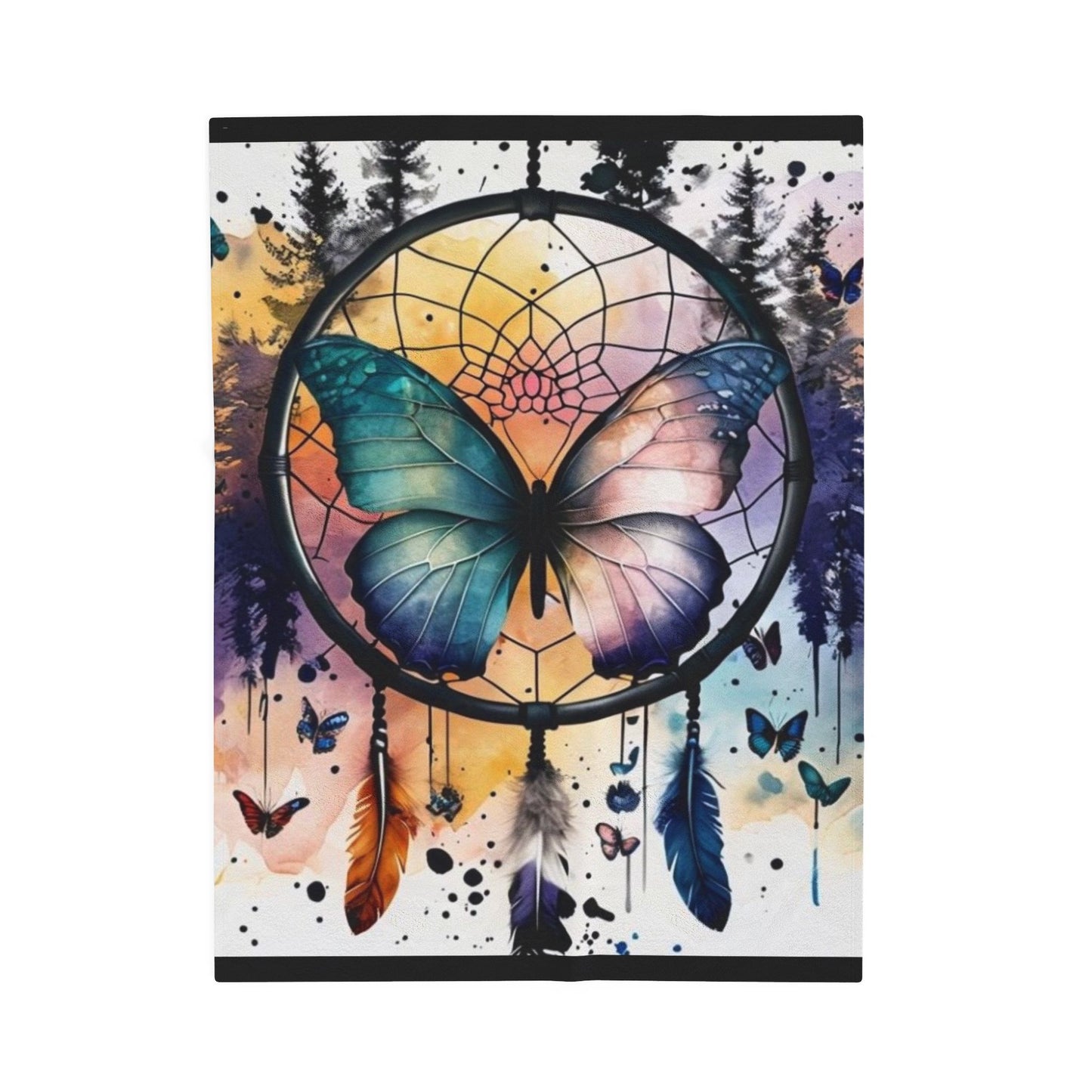 Butterfly Dreamcatcher - Velveteen Plush Blanket
