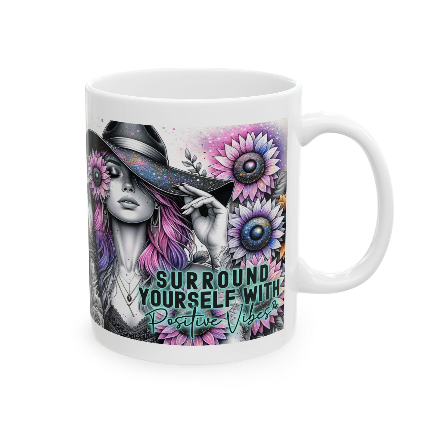 Surround Yourself With Positive Vibes - Ceramic Mug