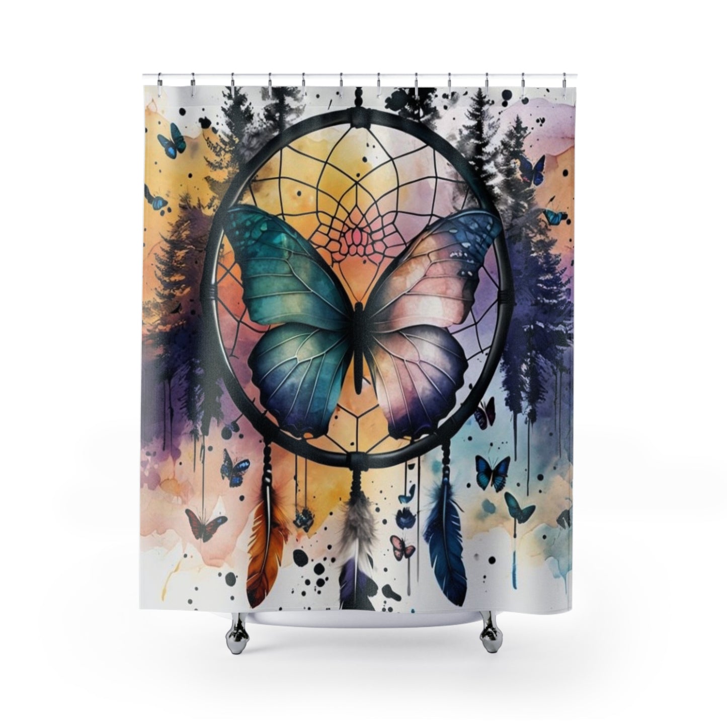 Bohemian Butterfly Dreamcatcher - Shower Curtain