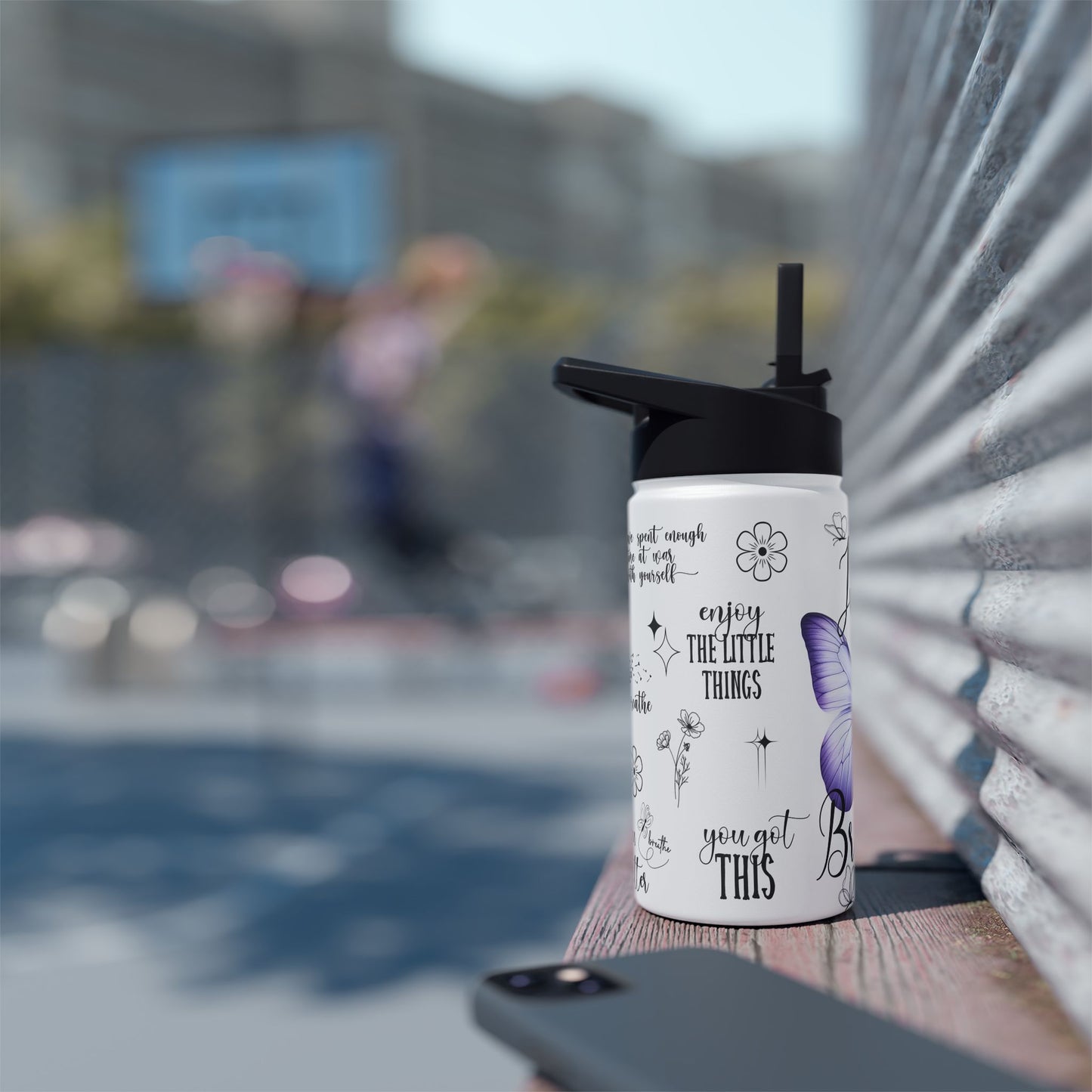 Just Breathe - Stainless Steel Water Bottle