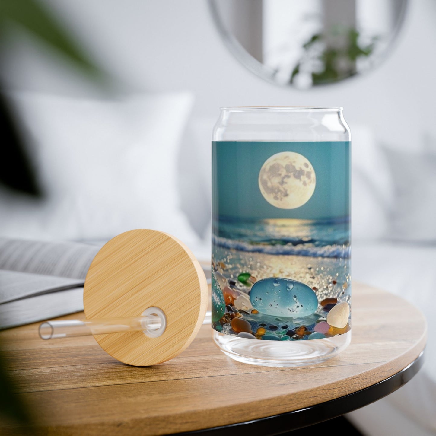 Moonlit Sea Glass Gems - Sipper Glass