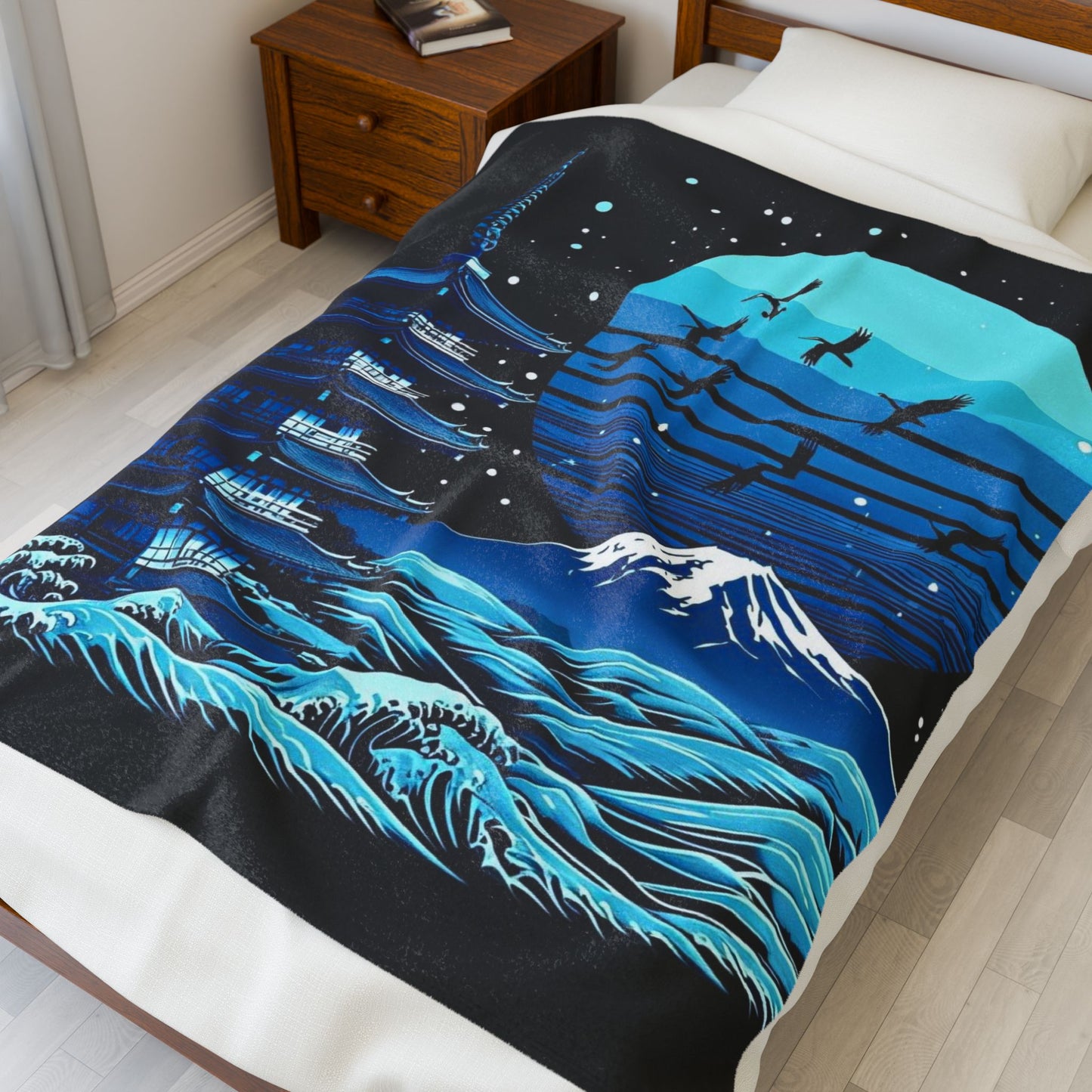 Midnight Zen - Velveteen Plush Blanket