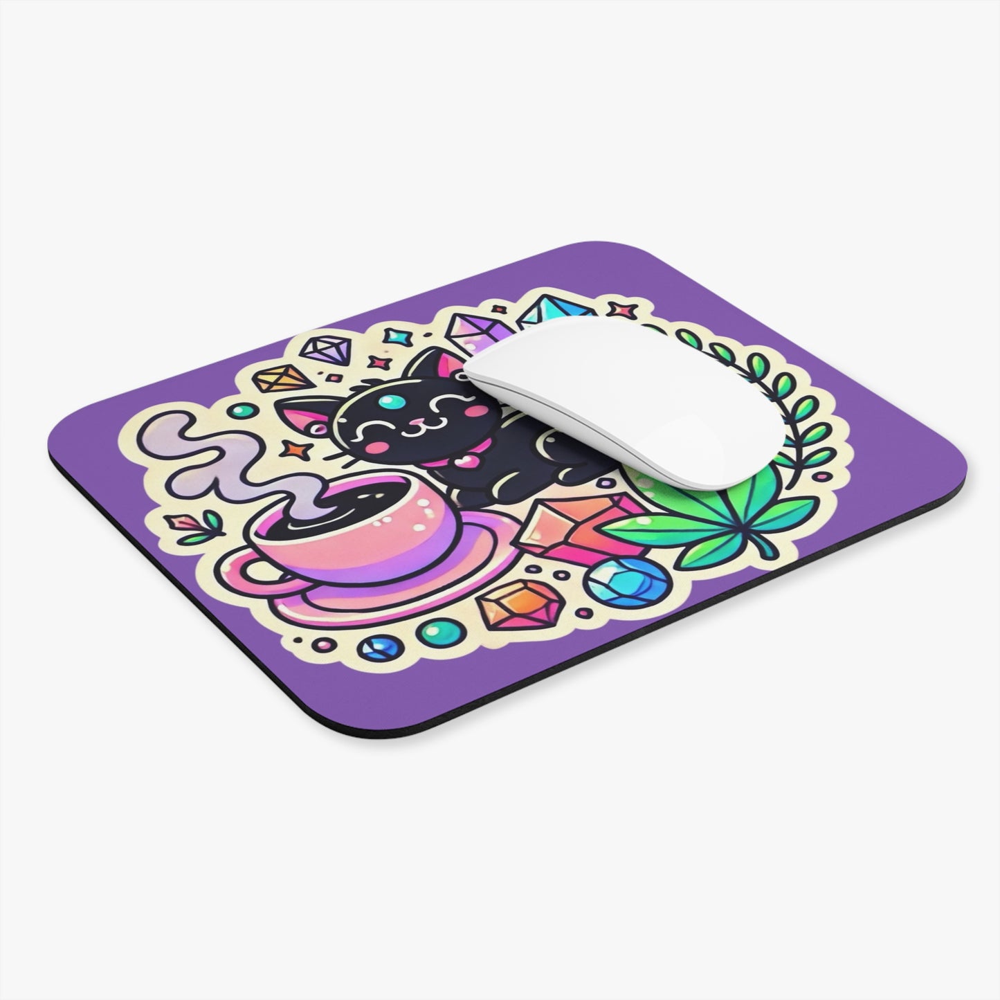 Mystical Cat & Crystals - Mouse Pad