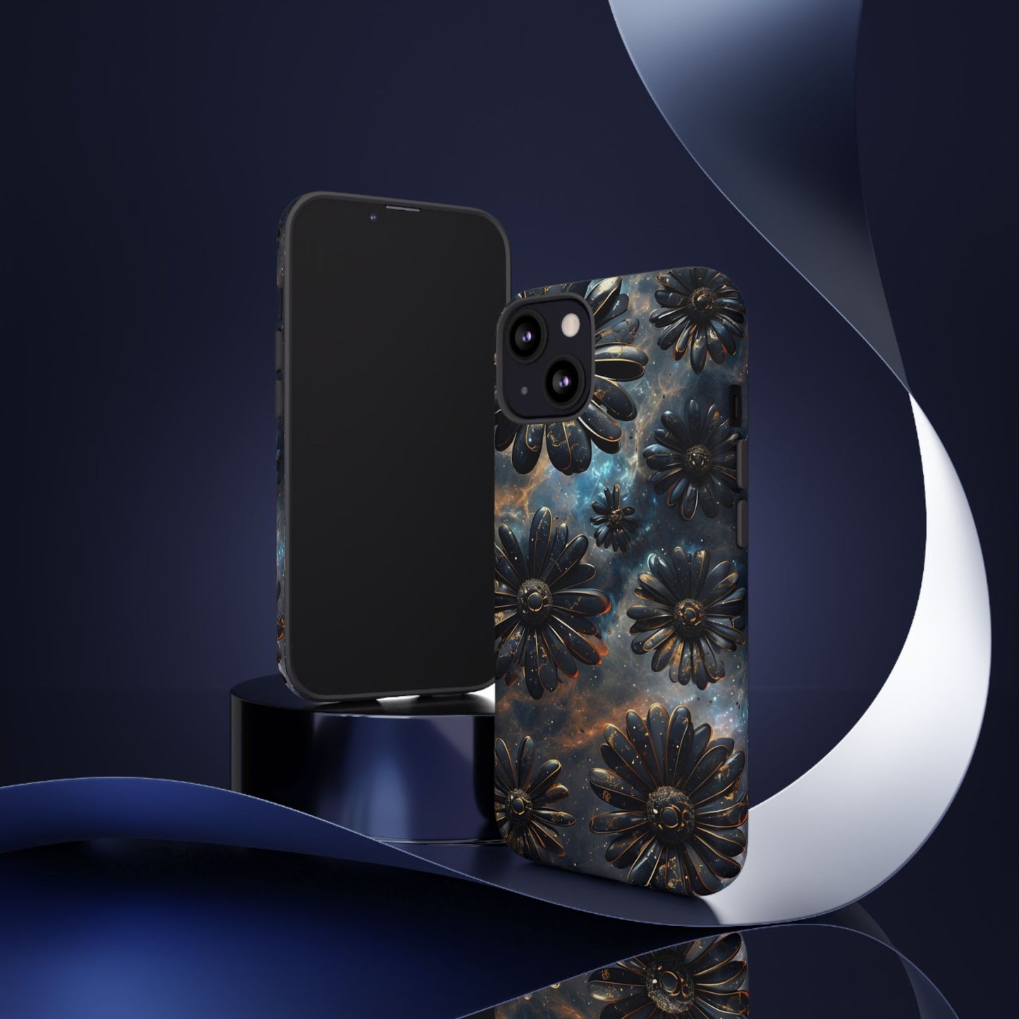 Galactic Black Daisy - Phone Case
