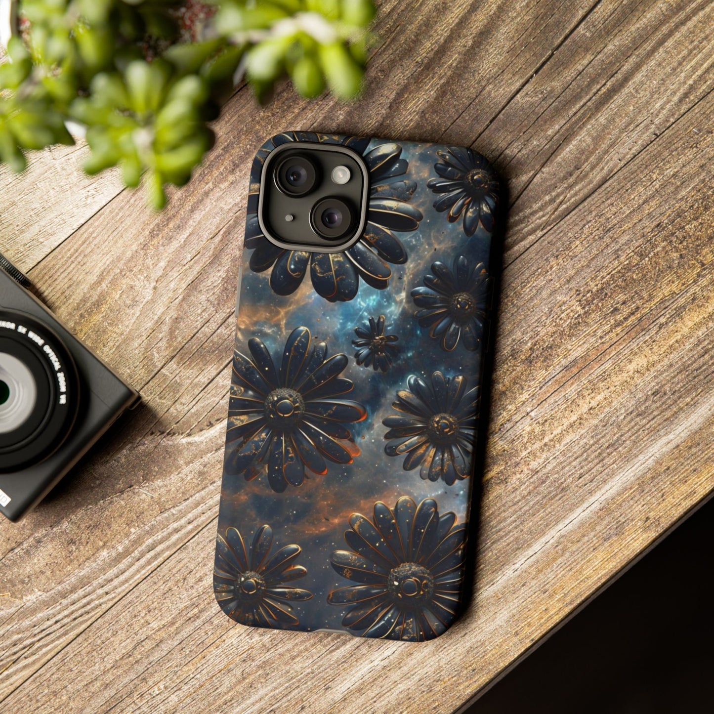 Galactic Black Daisy - Phone Case