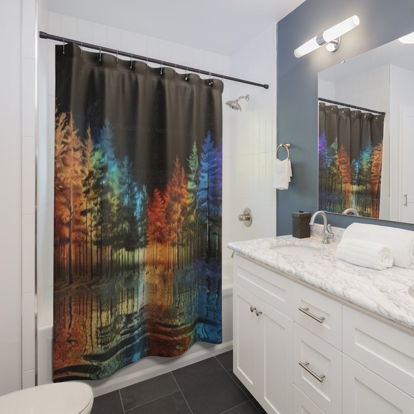 Rainbow Enchanted Forest- Shower Curtain