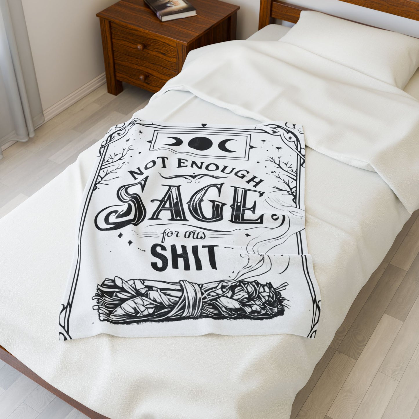Not Enough Sage - Velveteen Plush Blanket