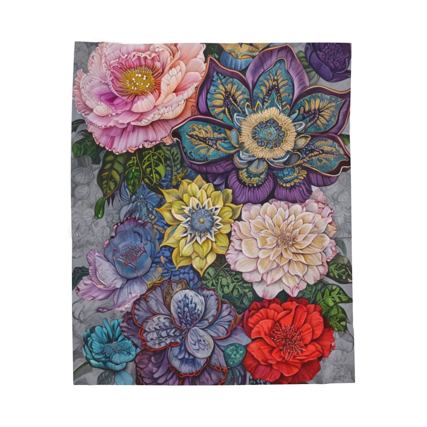 Nature-Inspired Floral - Plush Blanket