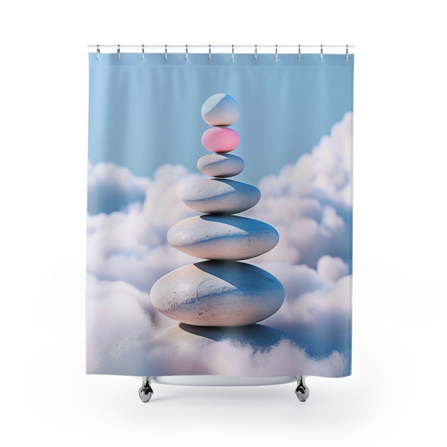 Zen Rock Stack - Shower Curtain