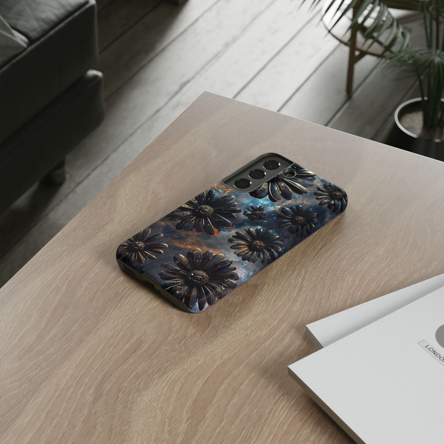 Galactic Black Daisy - Phone Case