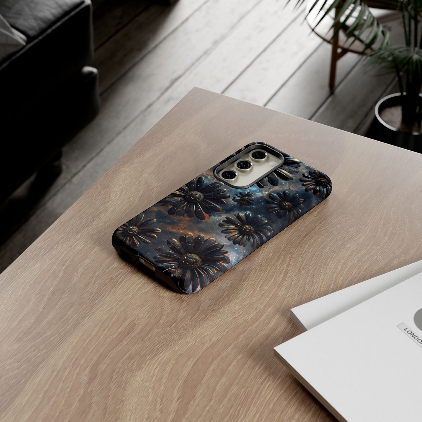Galactic Black Daisy - Phone Case