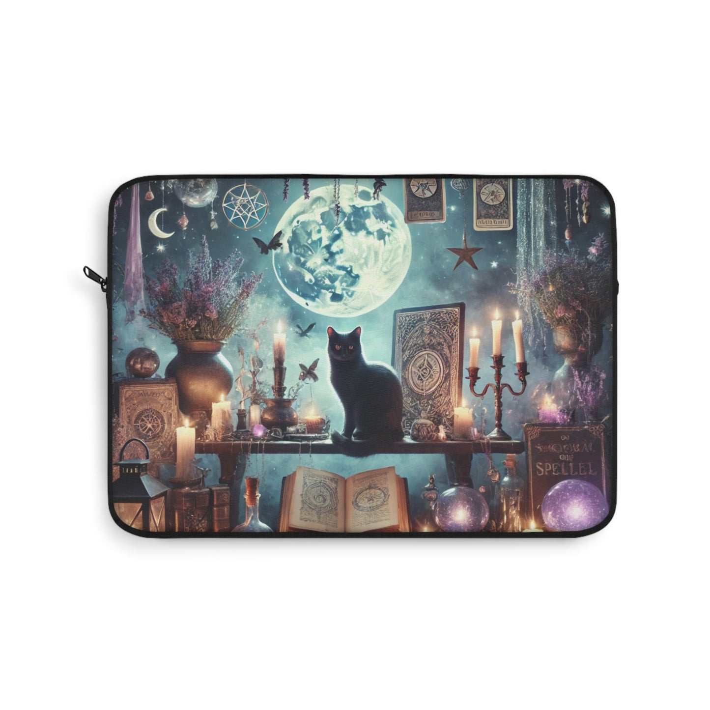 Black Cat, Tarot & Moonlit Magic - Laptop Sleeve