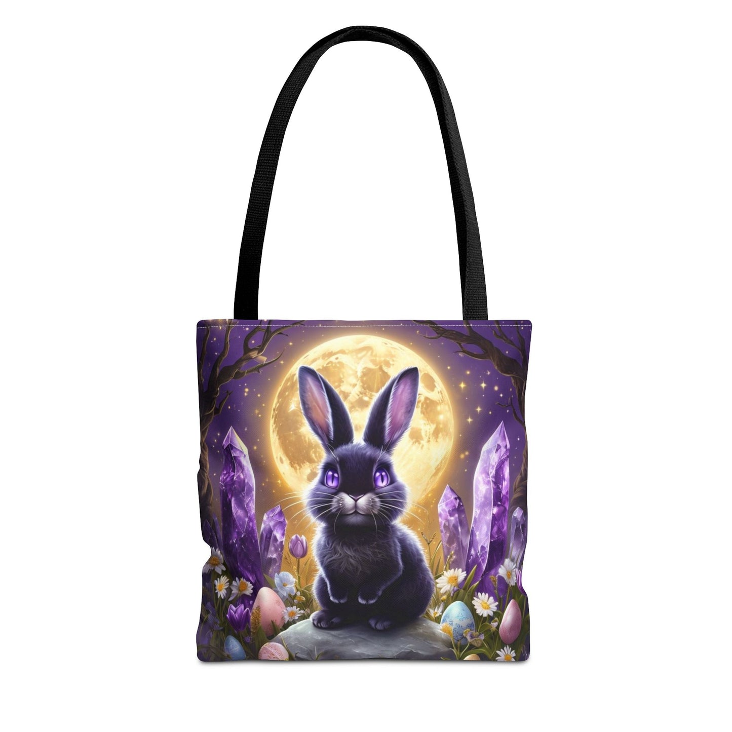 Moonlit Bunny with Amethyst Crystals - Tote Bag