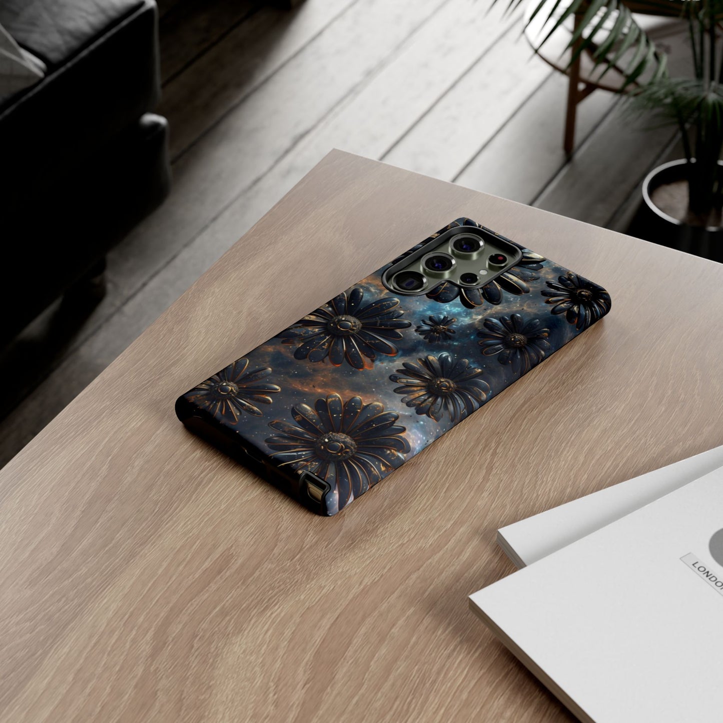 Galactic Black Daisy - Phone Case