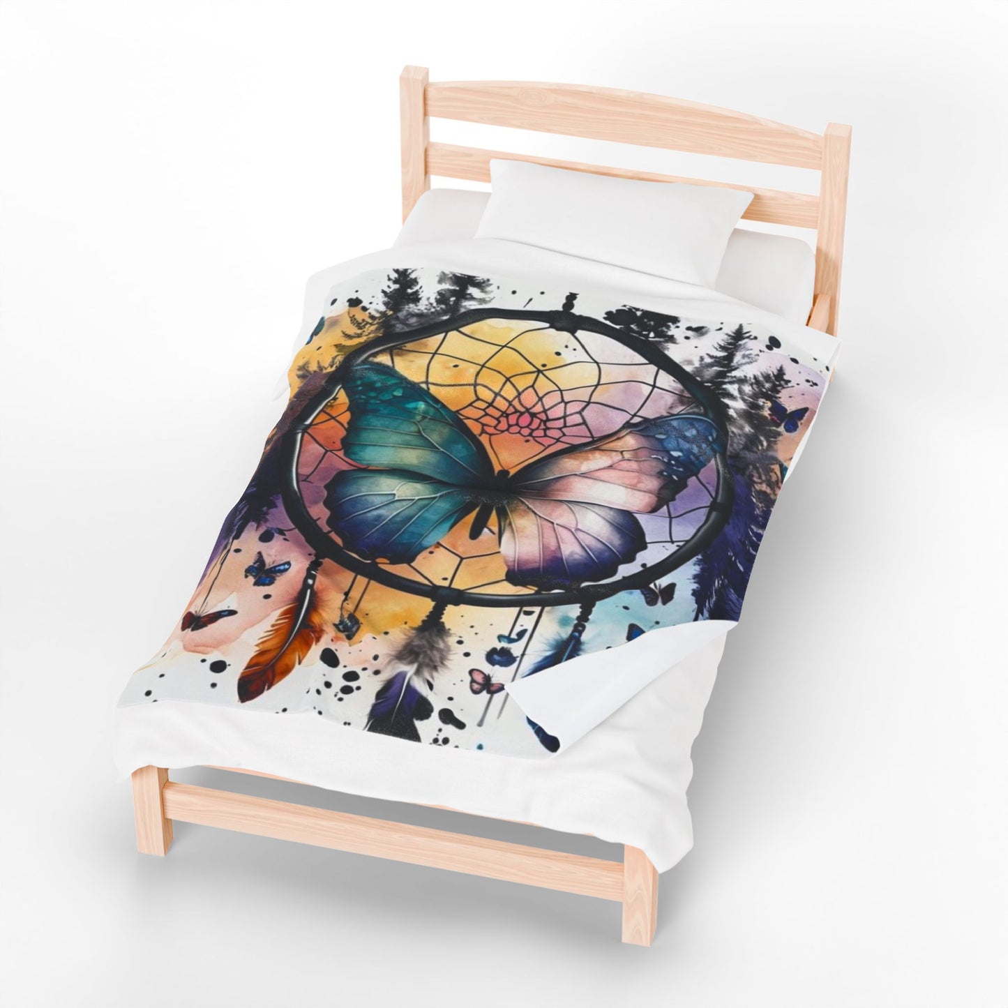 Butterfly Dreamcatcher - Velveteen Plush Blanket