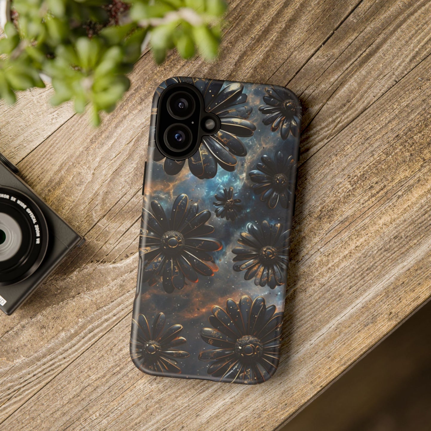 Galactic Black Daisy - Phone Case