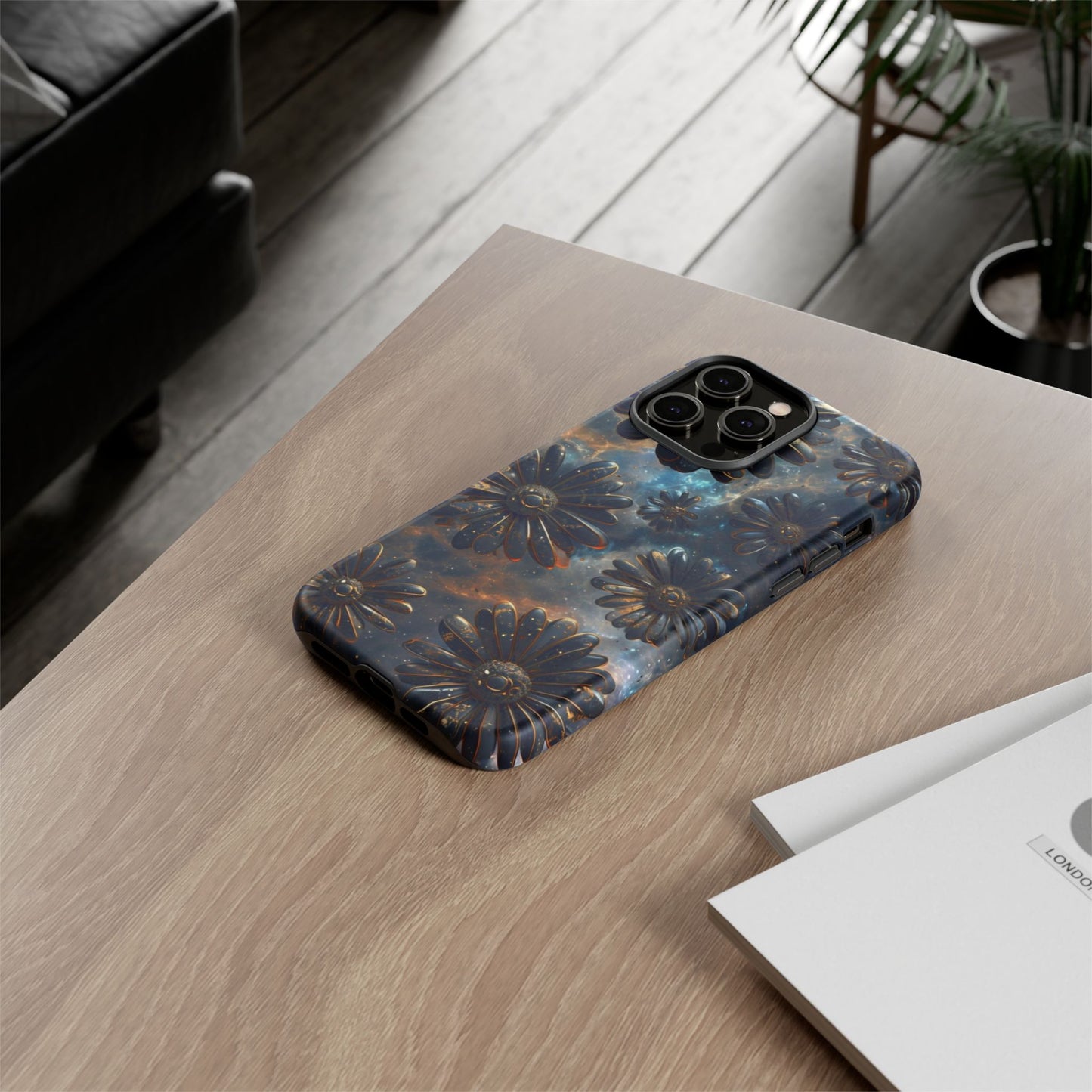 Galactic Black Daisy - Phone Case