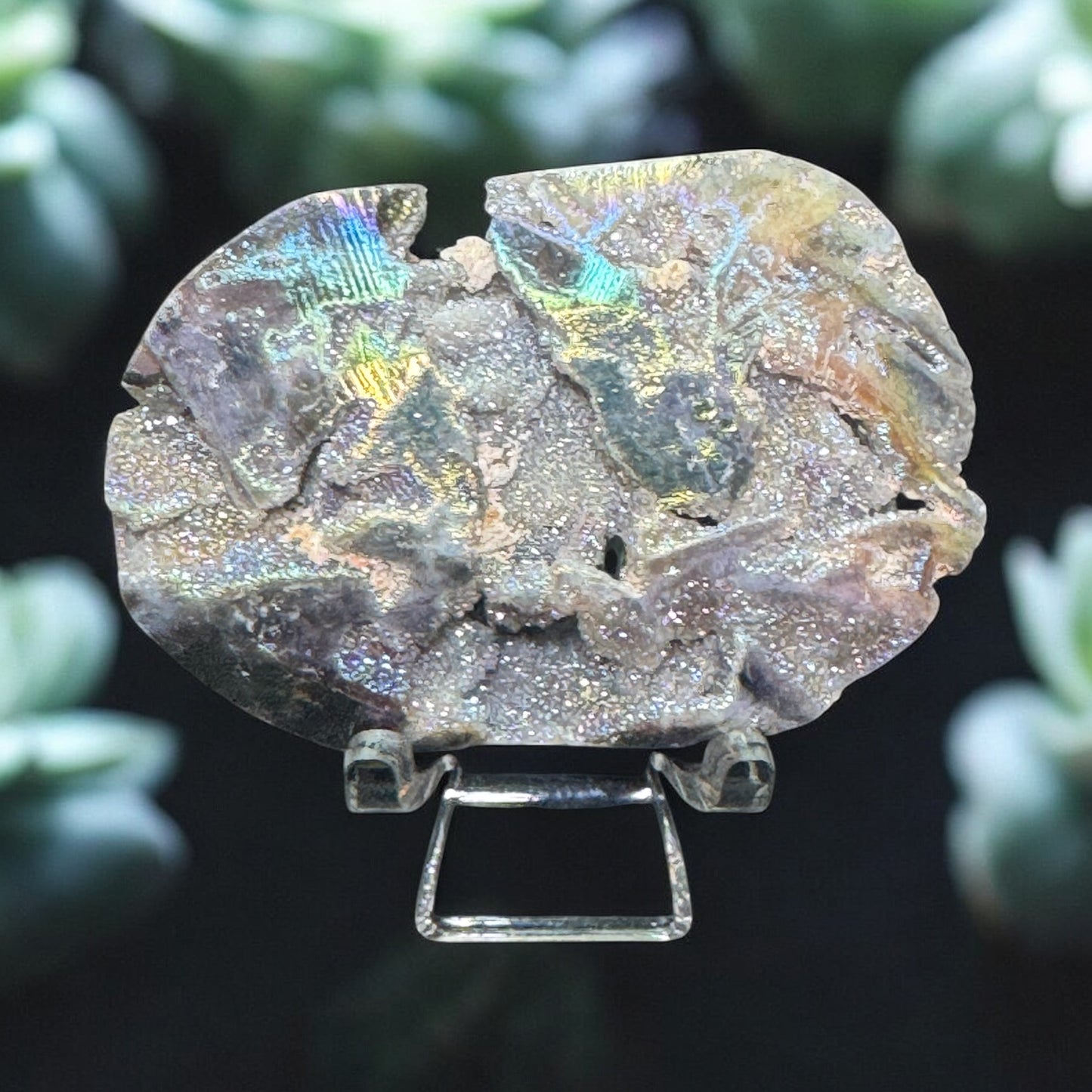 Aura Coated Sphalerite Palmstone