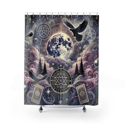 Witchy Tarot & Pentacle - Shower Curtain