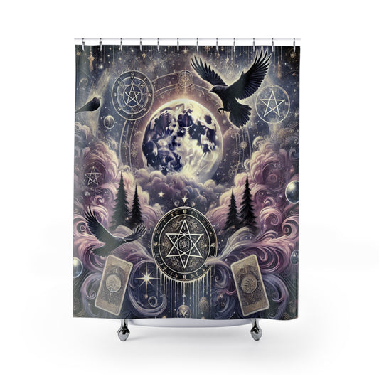 Witchy Tarot & Pentacle - Shower Curtain