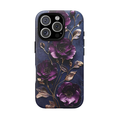 Midnight Purple Floral - Phone Case