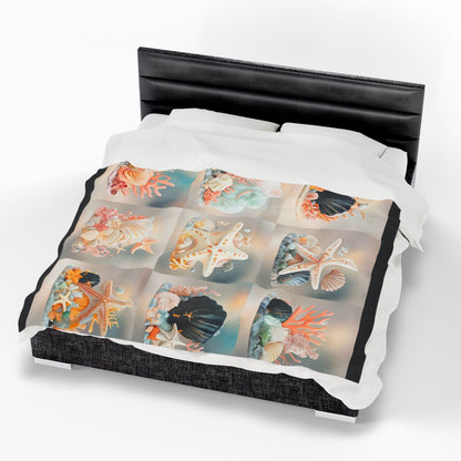 Whispers from the Shore - Velveteen Plush Blanket