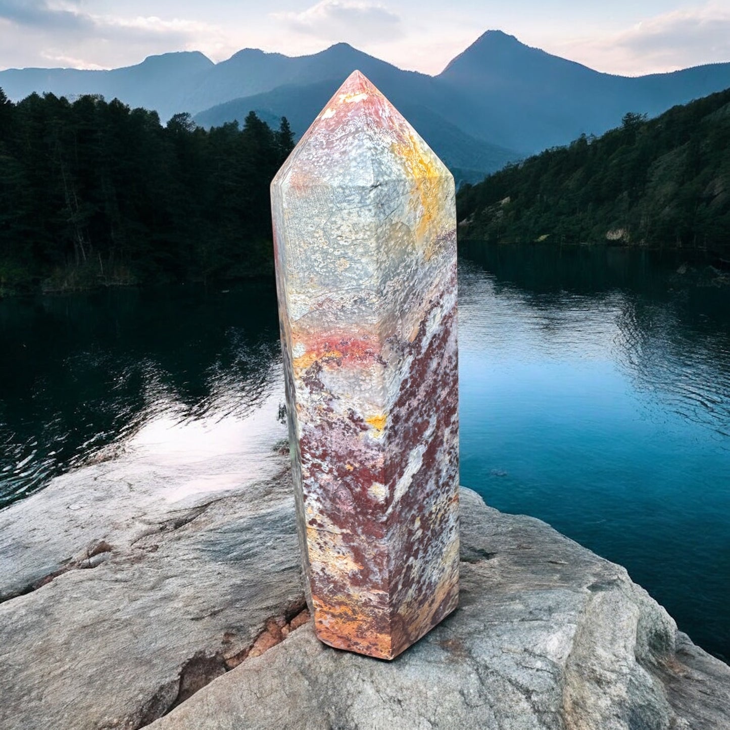 Silicified Wood Point — ~3” Natural Fossil Wood Point (Grounding & Earth Energy)