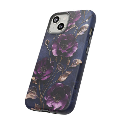 Midnight Purple Floral - Phone Case