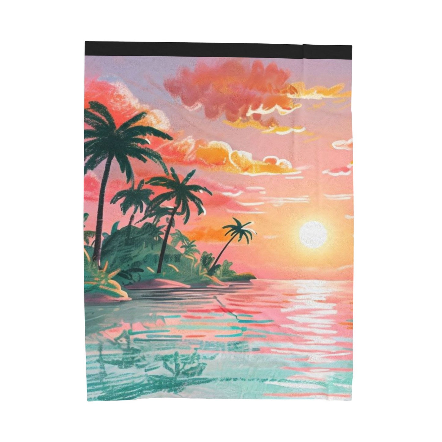 Tropical Sunset  - Velveteen Plush Blanket