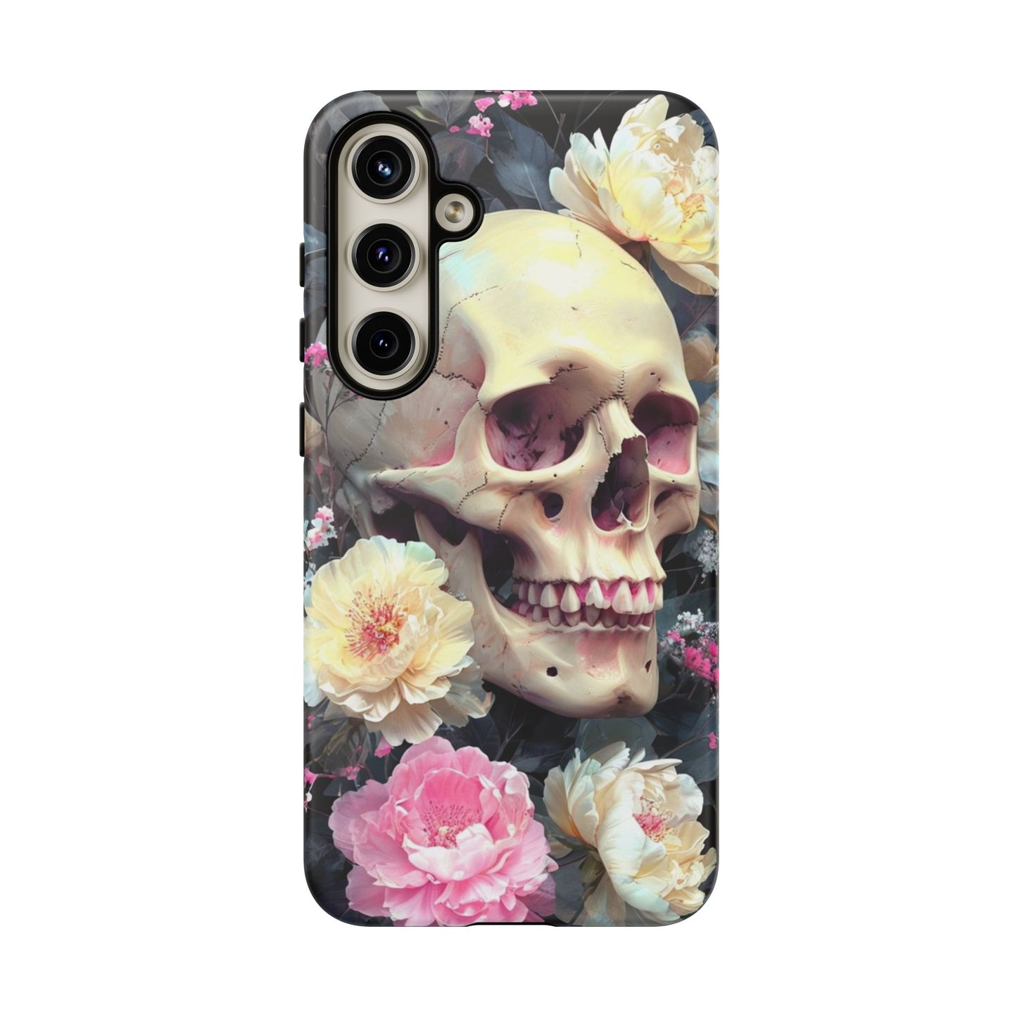 Gothic Floral Skull - Phone Case