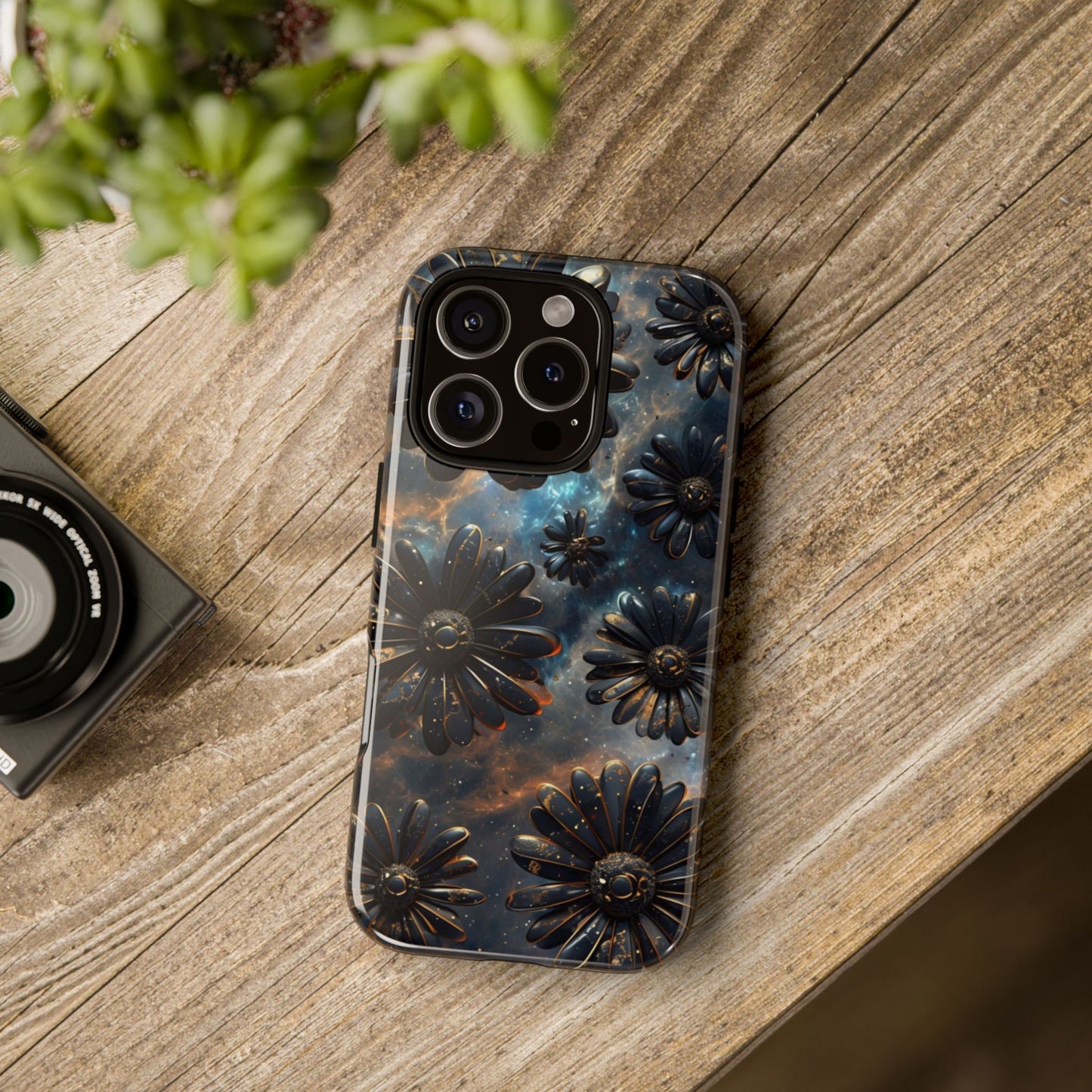 Galactic Black Daisy - Phone Case