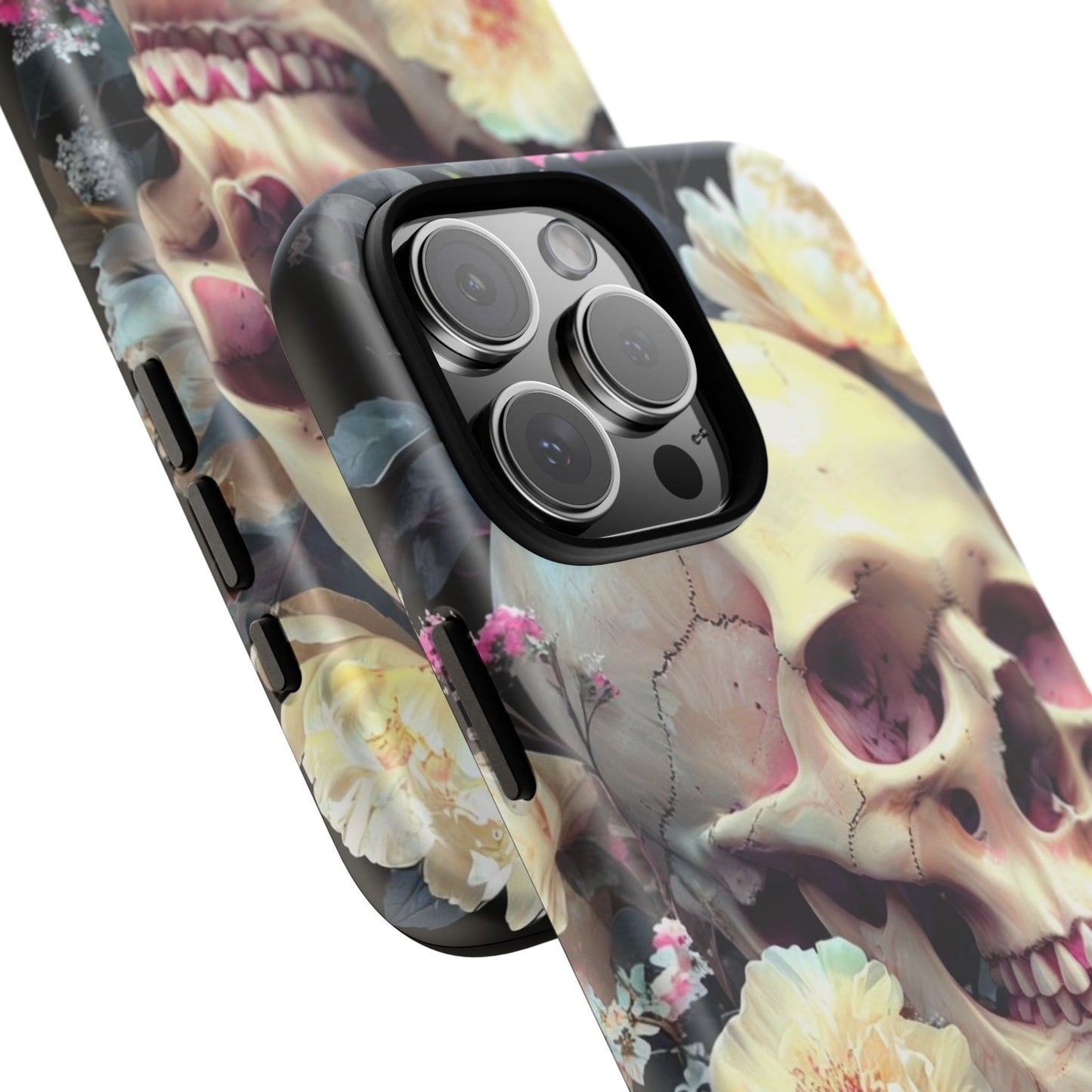 Gothic Floral Skull - Phone Case