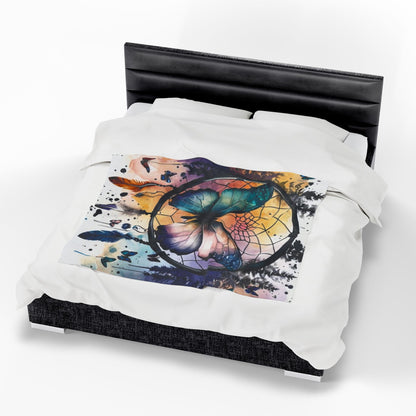 Butterfly Dreamcatcher  - Velveteen Plush Blanket
