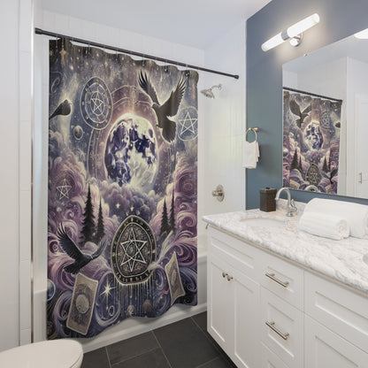 Witchy Tarot & Pentacle - Shower Curtain
