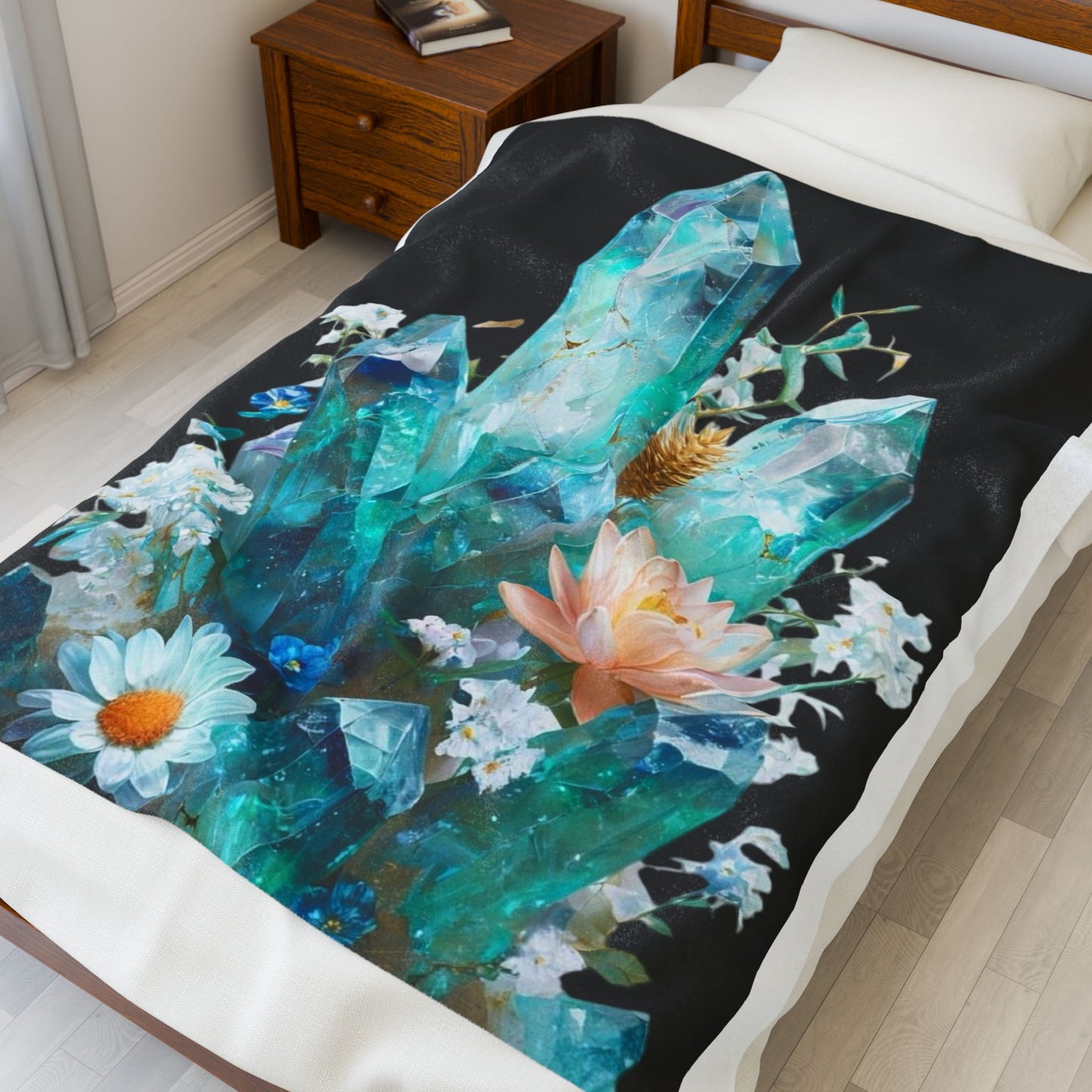 Aqua Aura Quartz  - Plush Blanket
