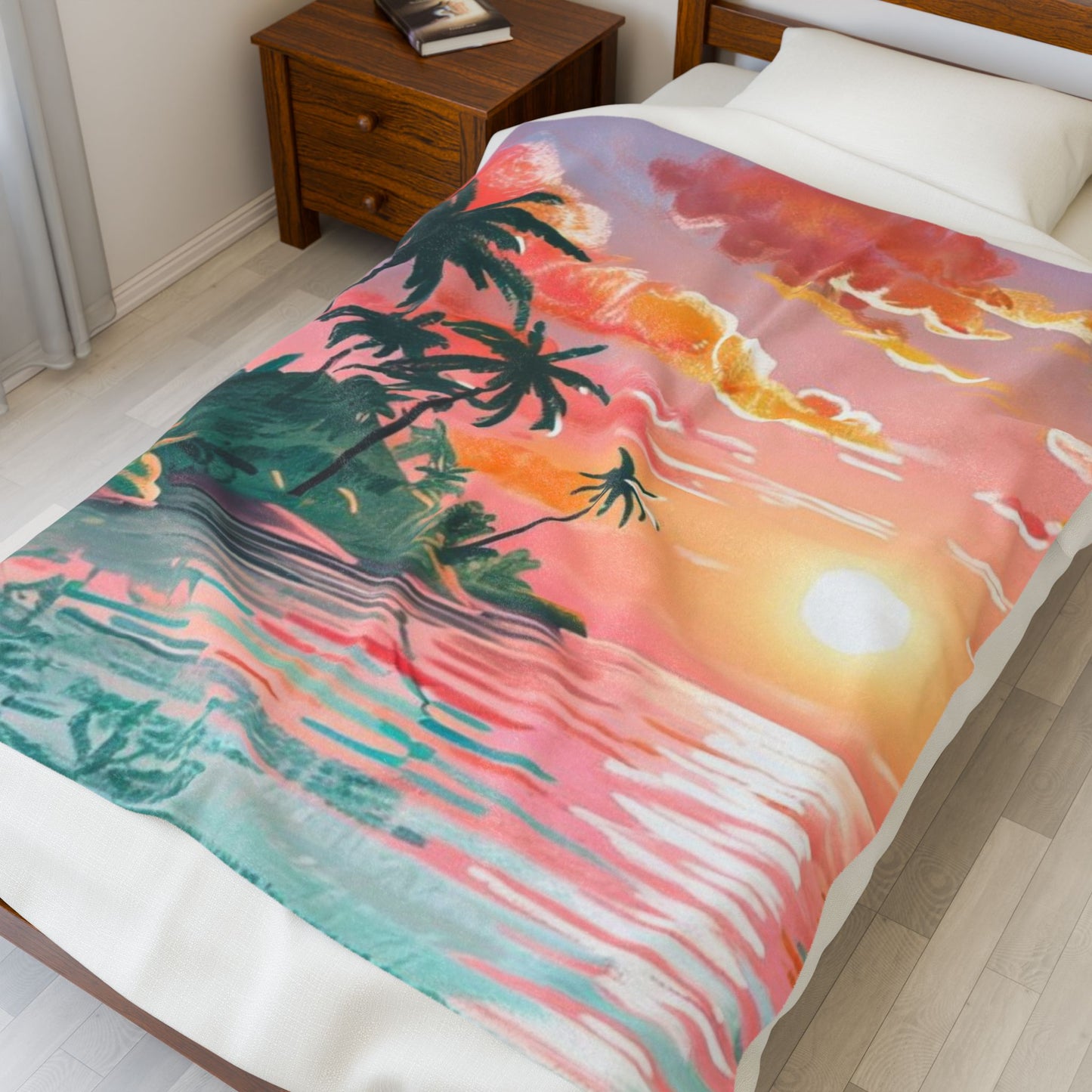 Tropical Sunset  - Velveteen Plush Blanket