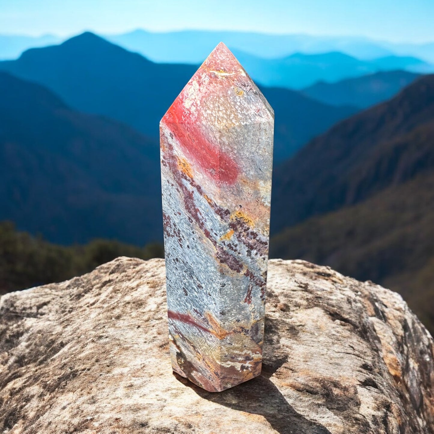 Silicified Wood Point — ~3” Natural Fossil Wood Point (Grounding & Earth Energy)