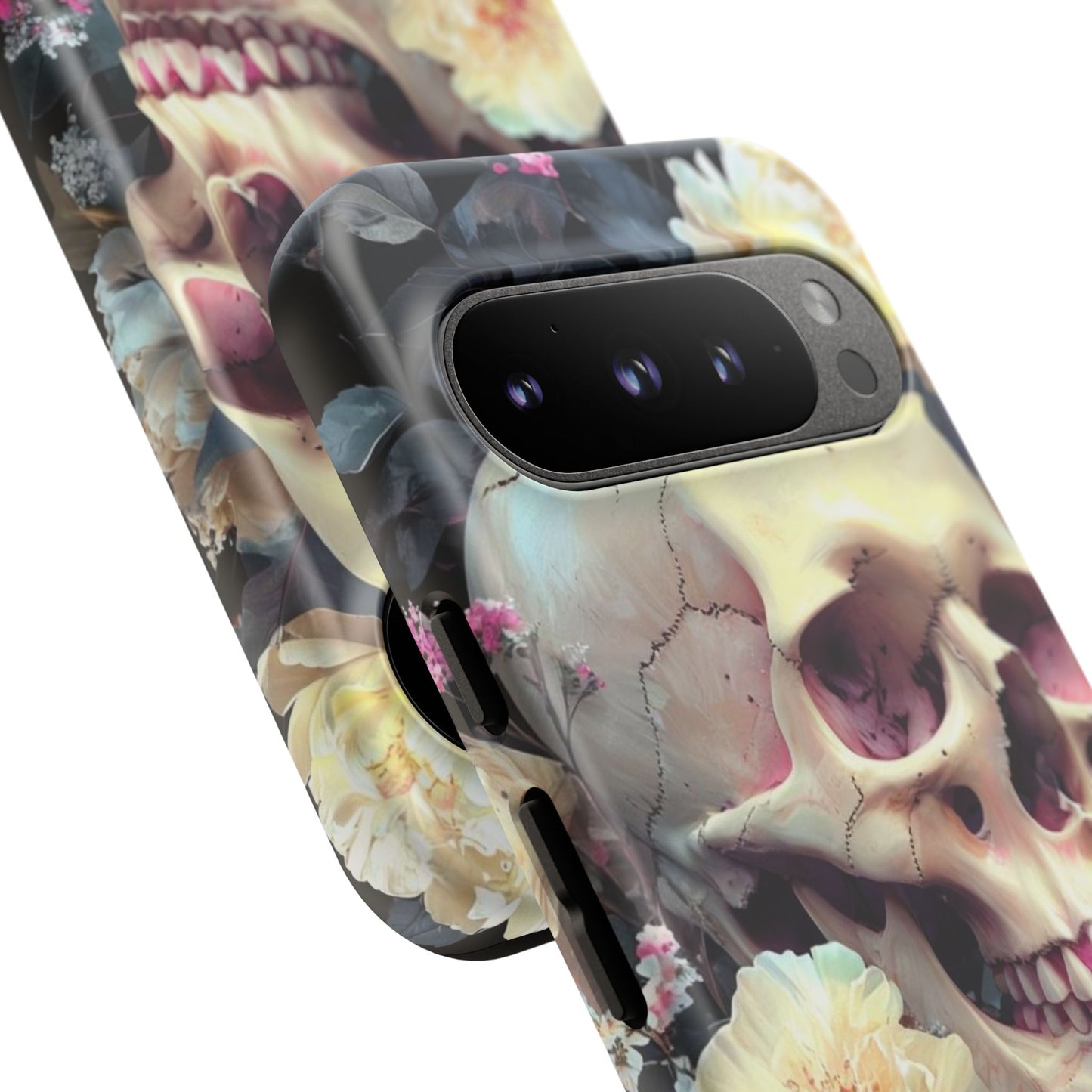 Gothic Floral Skull - Phone Case