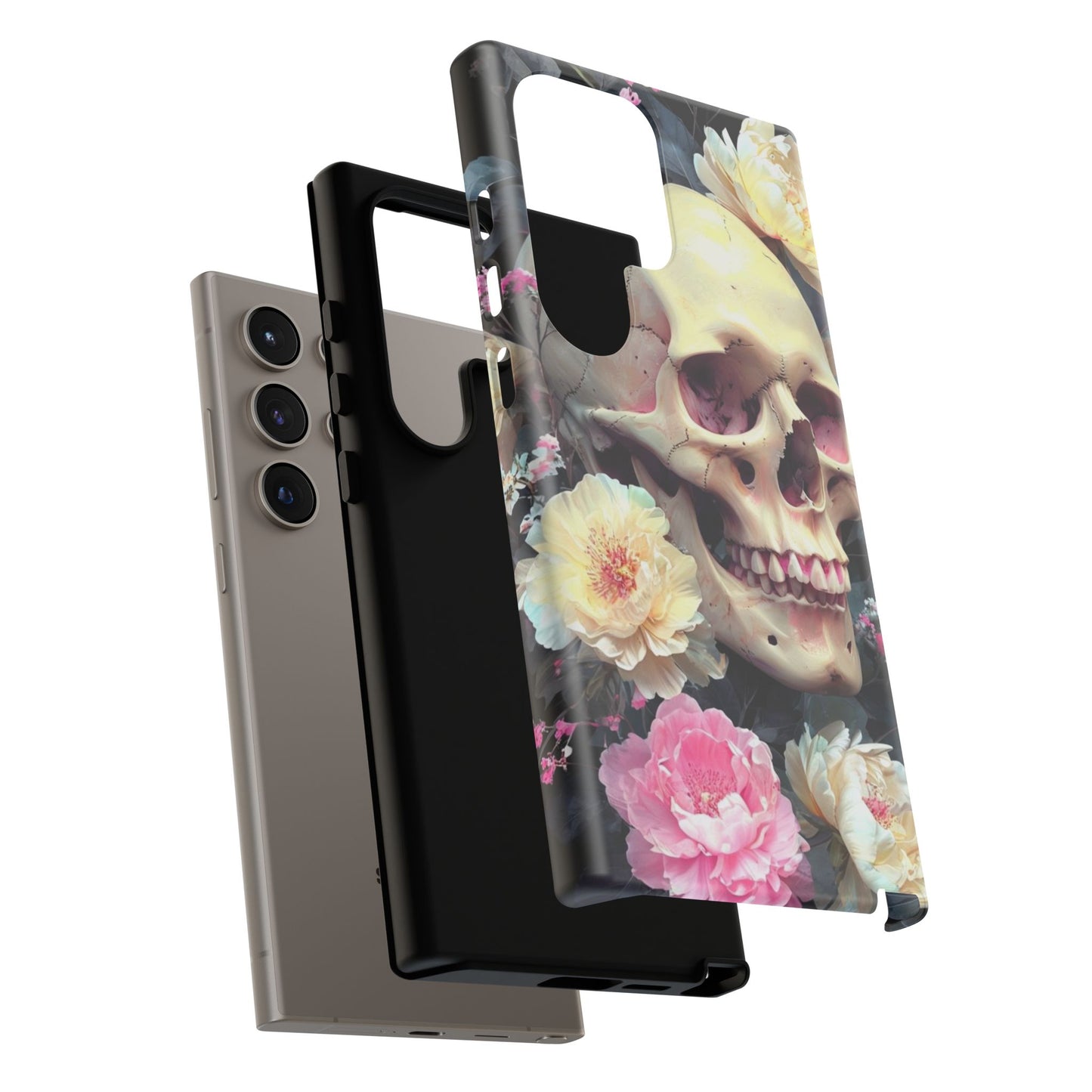 Gothic Floral Skull - Phone Case