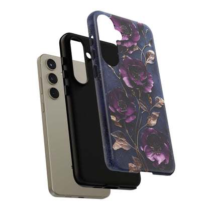Midnight Purple Floral - Phone Case