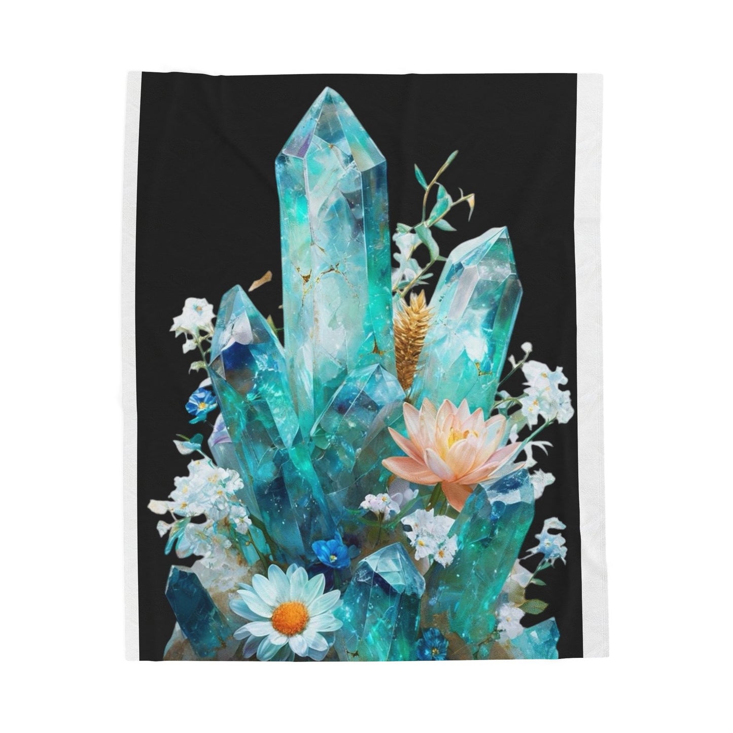 Aqua Aura Quartz  - Plush Blanket