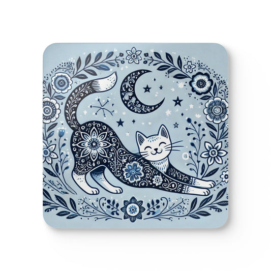 Folk Art Cat - Coaster Set