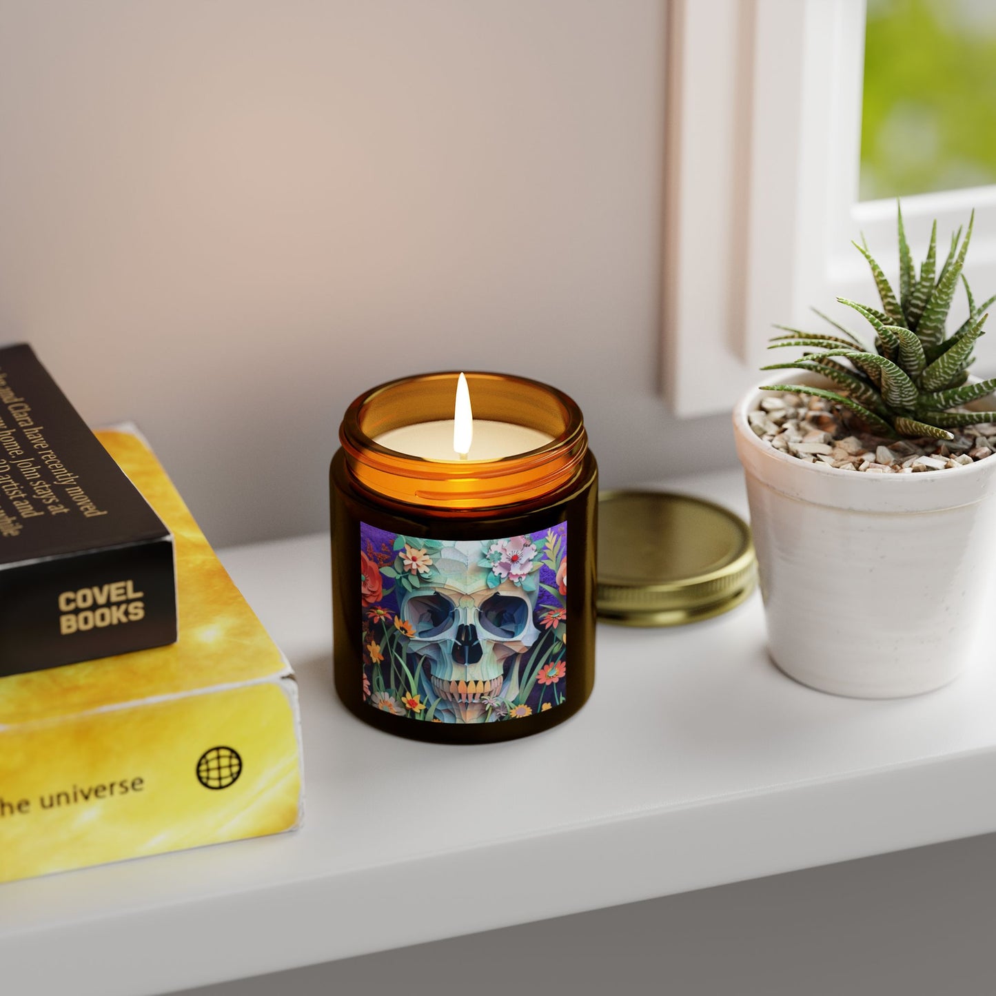 Floral Skull - Candle