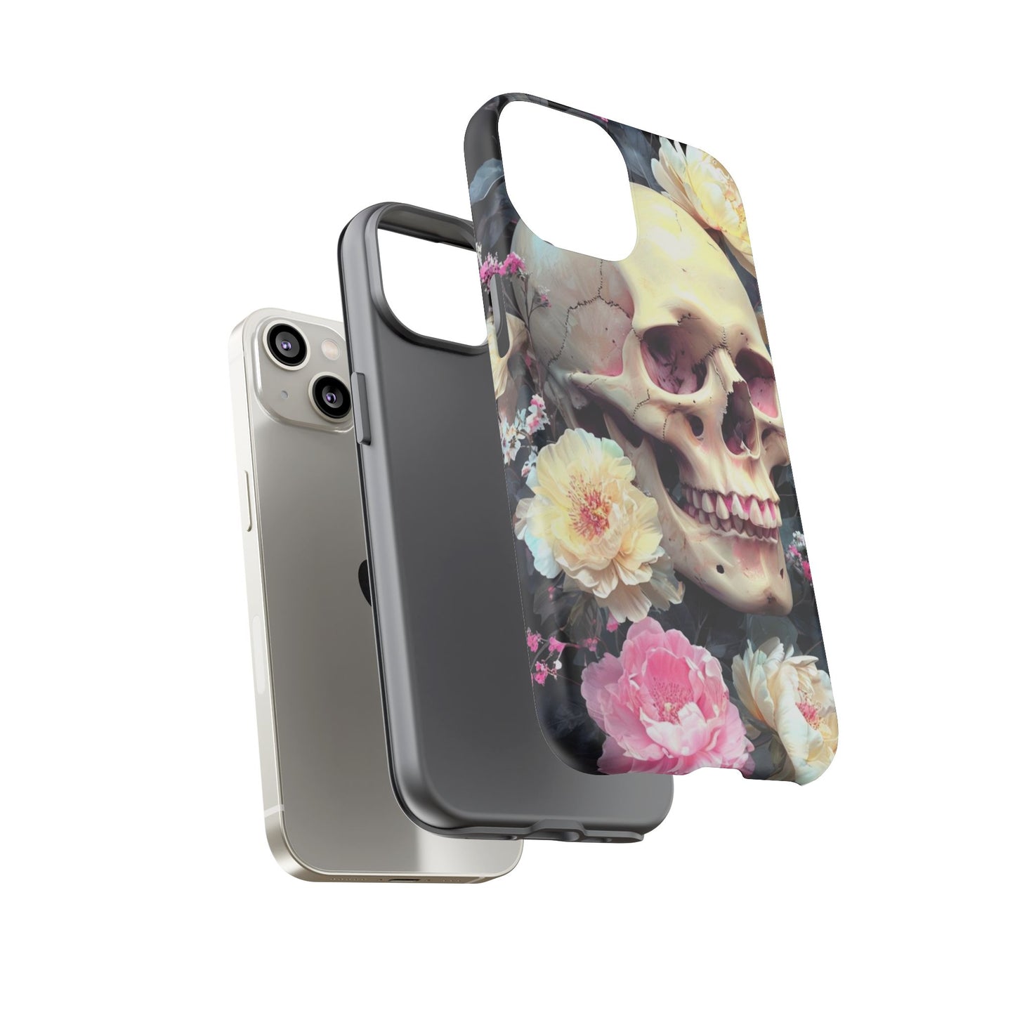Gothic Floral Skull - Phone Case