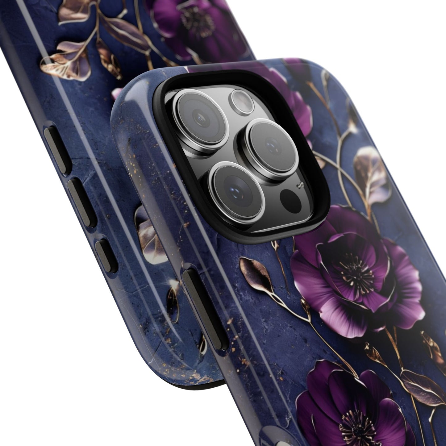 Midnight Purple Floral - Phone Case