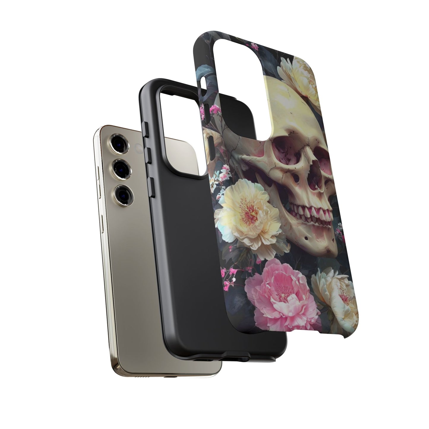 Gothic Floral Skull - Phone Case