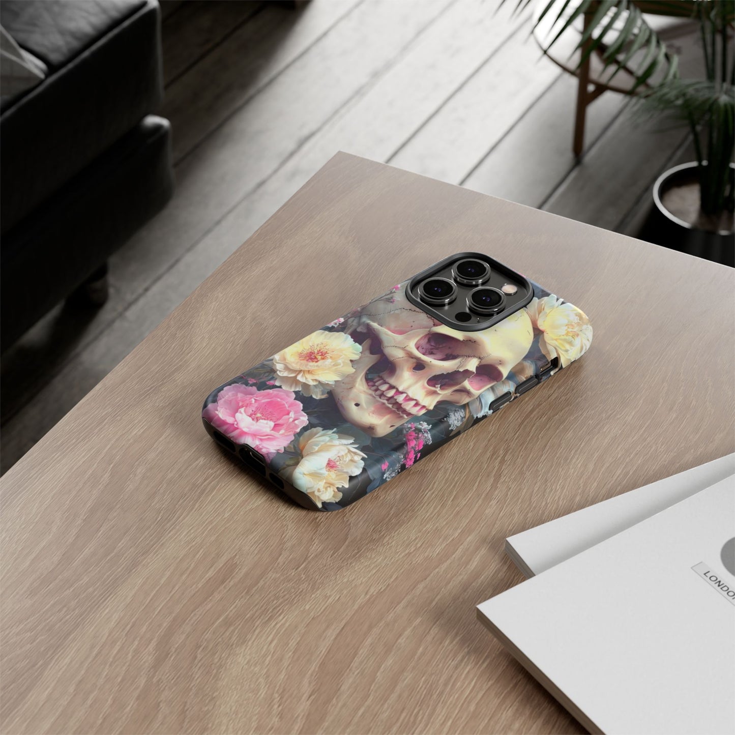 Gothic Floral Skull - Phone Case