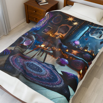 Starlit Sanctuary - Velveteen Plush Blanket