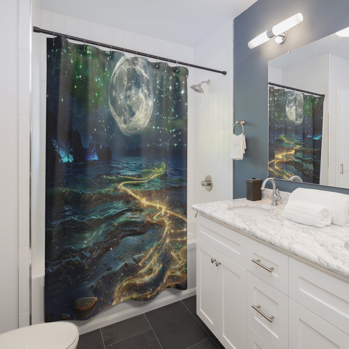Starry Night Glow - Shower Curtain