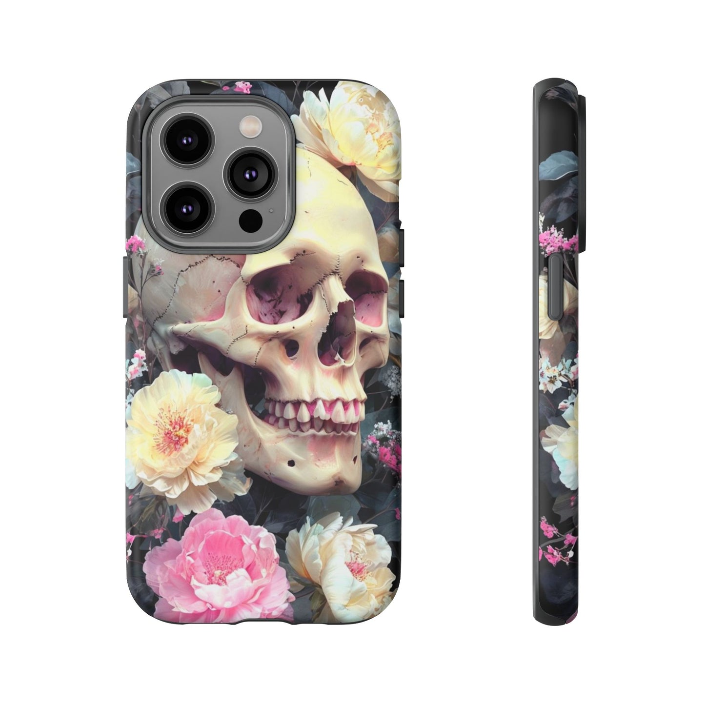 Gothic Floral Skull - Phone Case